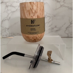 Hydraflow Soul 14 oz Wood Grain Insulated Soul Tumbler 12 Hour Hot and Cold, NEW